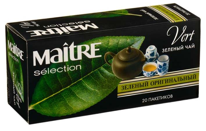 Чай "Maitre" (Мэтр) Зеленый, Оригинальный (20 пак.)
