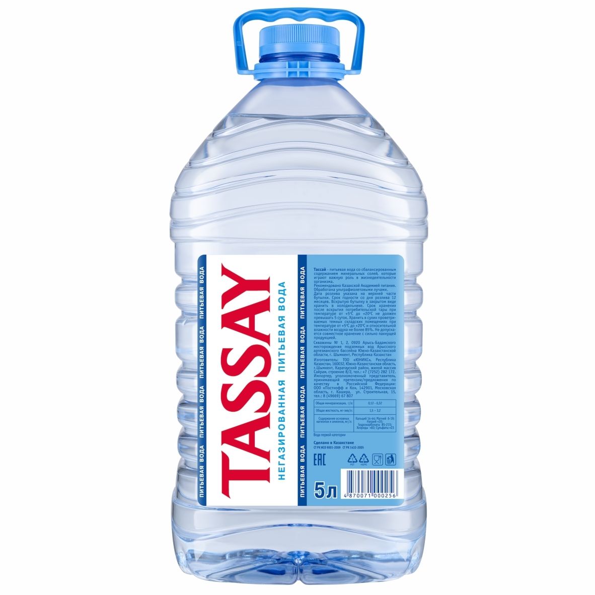 Вода Природная минеральная "TASSAY" (Тассай) 5л пэт