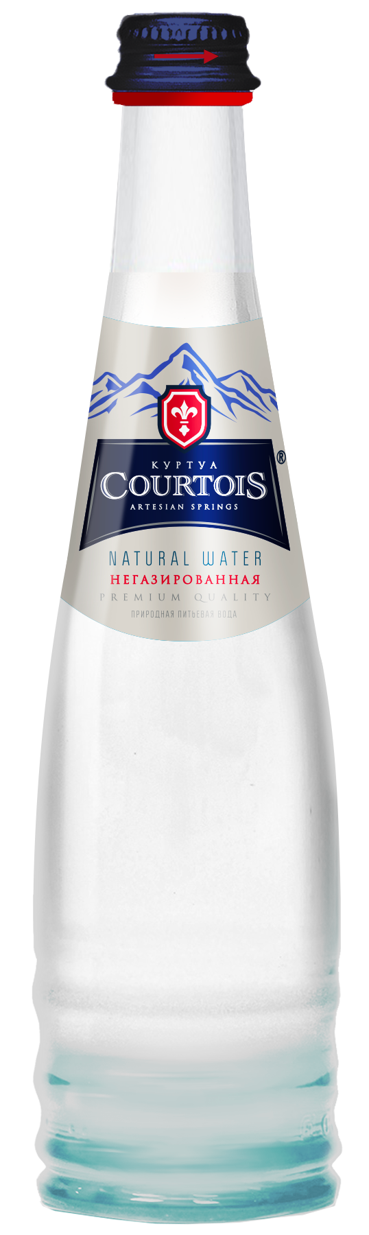 Вода "Куртуа" (Courtois)" 0,33 литра, без/газа, стекло (12 шт/уп)